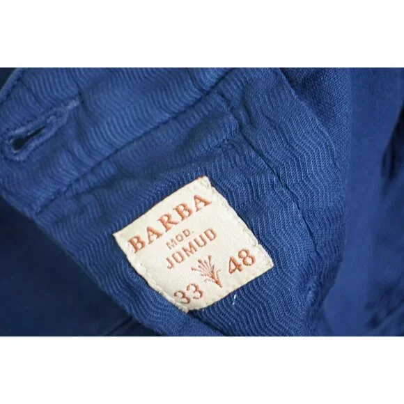Barba Napoli Jomud Cotton Blend Blue Pants Sz 33 48 NEW
